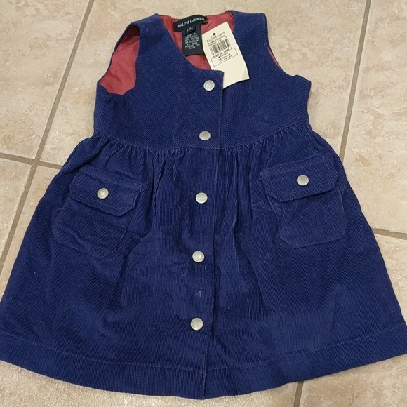 Ralph Lauren girls purple corduroy dress is 6-12 m - Picture 1 of 4